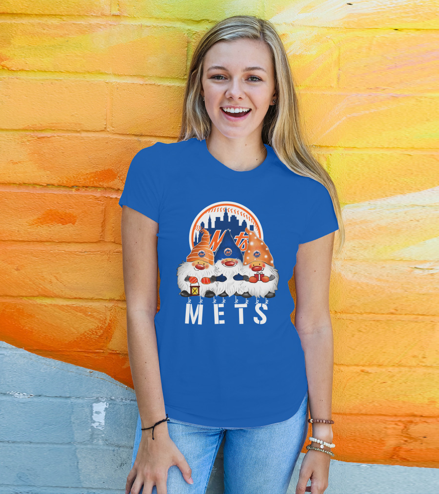 New York Mets Merry Christmas Happy Holidays Gnomes T-Shirt
