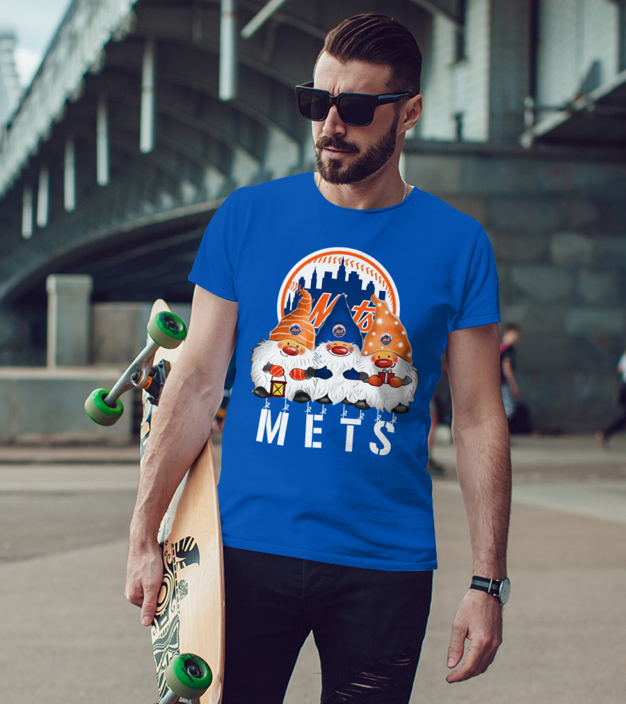 New York Mets Merry Christmas Happy Holidays Gnomes T-Shirt