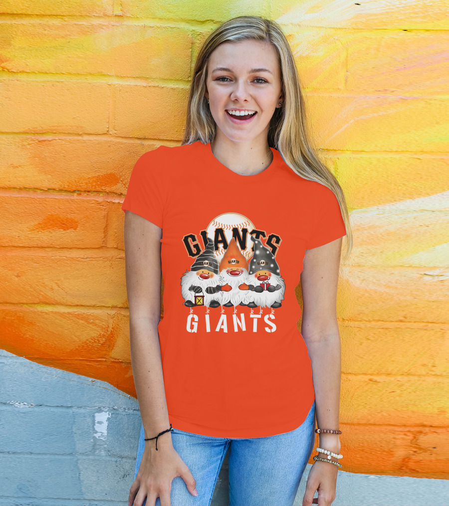 San Francisco Giants Merry Christmas Happy Holidays Giants Gnomes Baseball T-Shirt