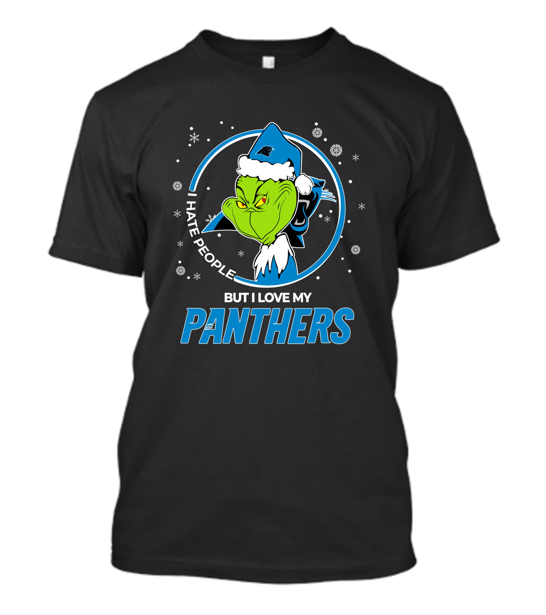 Christmas Grinch I Hate People But I Love My Panthers T-Shirt