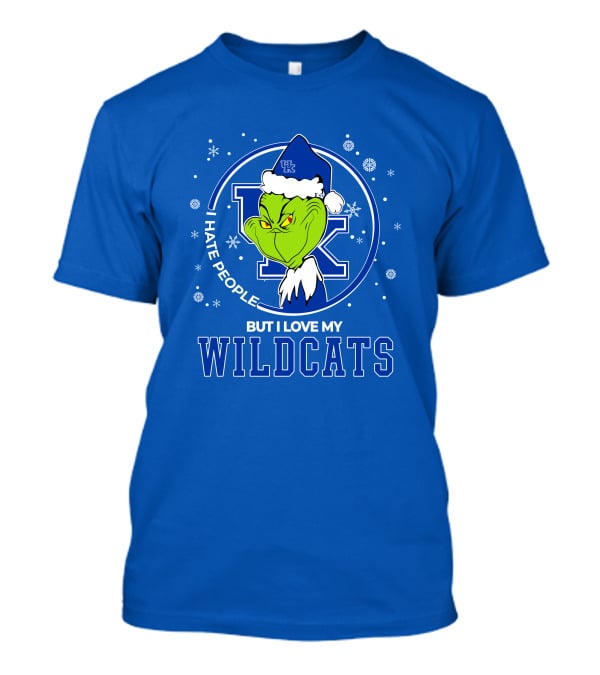 Grinch Santa I Hate People But I Love My Kentucky Wildcats T-Shirt