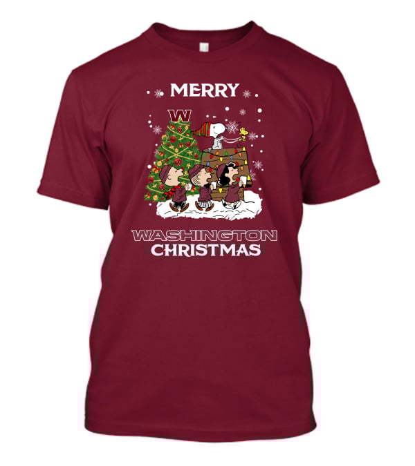 Merry Washington Christmas Tree Featuring Peanut Characters T-Shirt