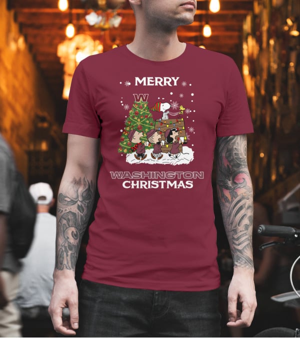 Merry Washington Christmas Tree Featuring Peanut Characters T-Shirt