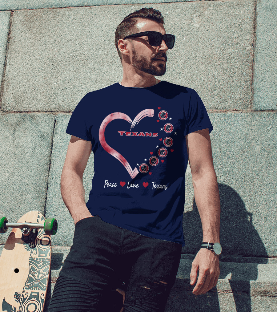 Peace Love Heart Houston Texans T-Shirt