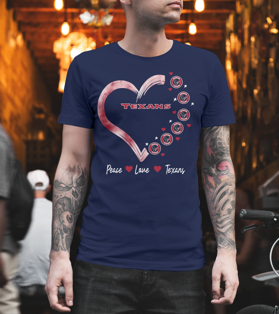 Peace Love Heart Houston Texans T-Shirt