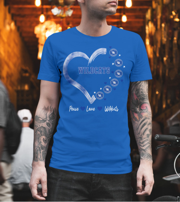 Peace Love Wildcats Kentucky Wildcats UK T-Shirt Peace Love Wildcats Kentucky Wildcats UK T-Shirt