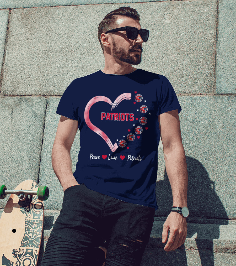 Patriots Peace Love Heart T-Shirt