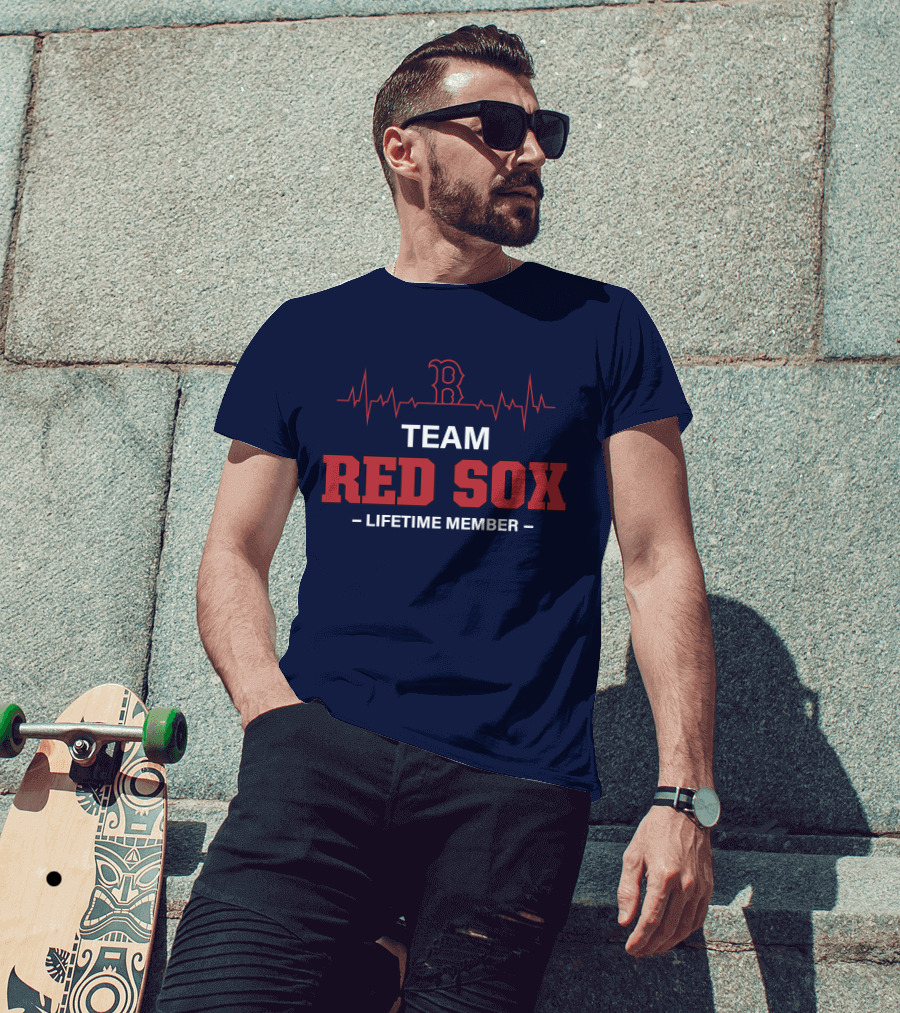 Team Red Sox Lifetime Member עם הדופק Red B T-Shirt