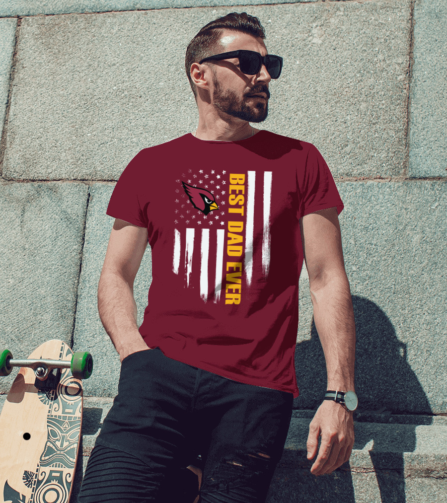 Arizona Cardinals Flag Best Dad Ever T-Shirt