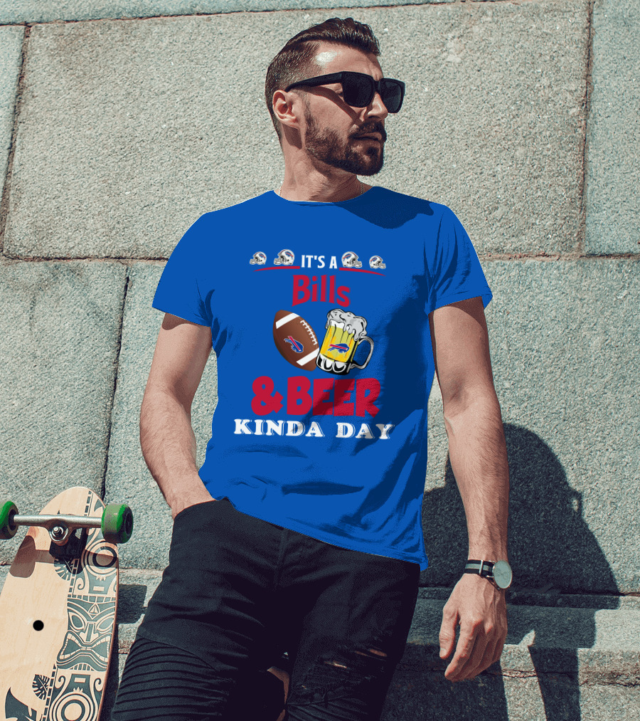 Buffalo Bills Football Helmet And Beer Mug Kind Of Day T-Shirt