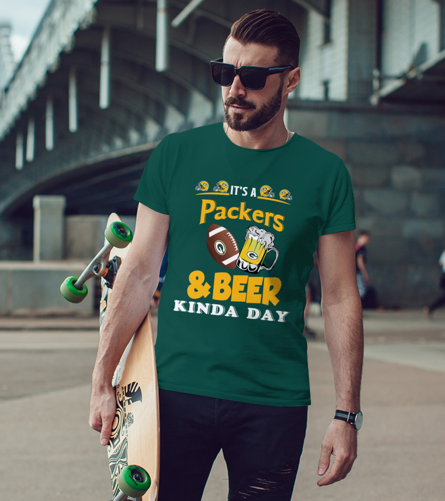 Green Bay Packers Football And Beer Kinda Day T-Shirt