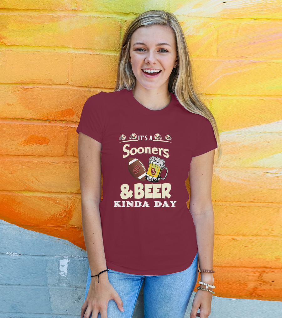 Oklahoma Sooners Football And Beer Kinda Day T-Shirt