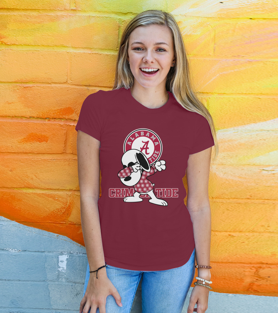 Alabama Crimson Tide Snoopy Dabbing Football Fan Spirit T-Shirt