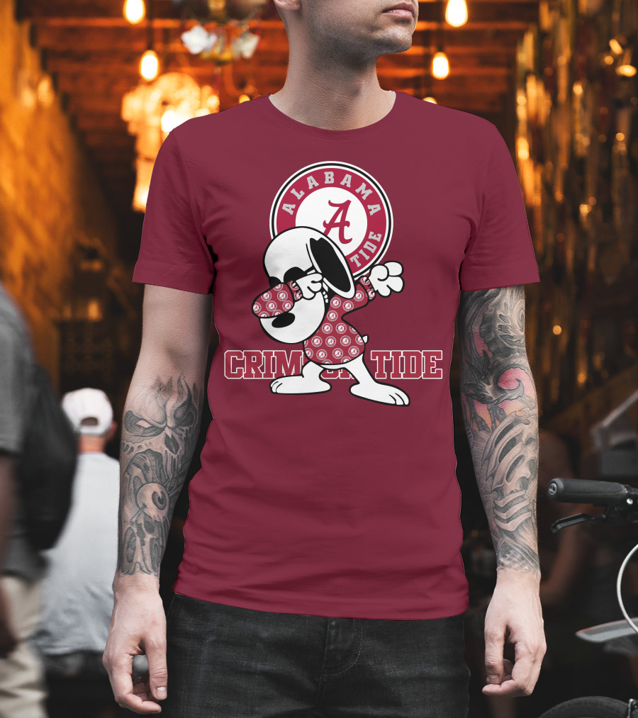 Alabama Crimson Tide Snoopy Dabbing Football Fan Spirit T-Shirt