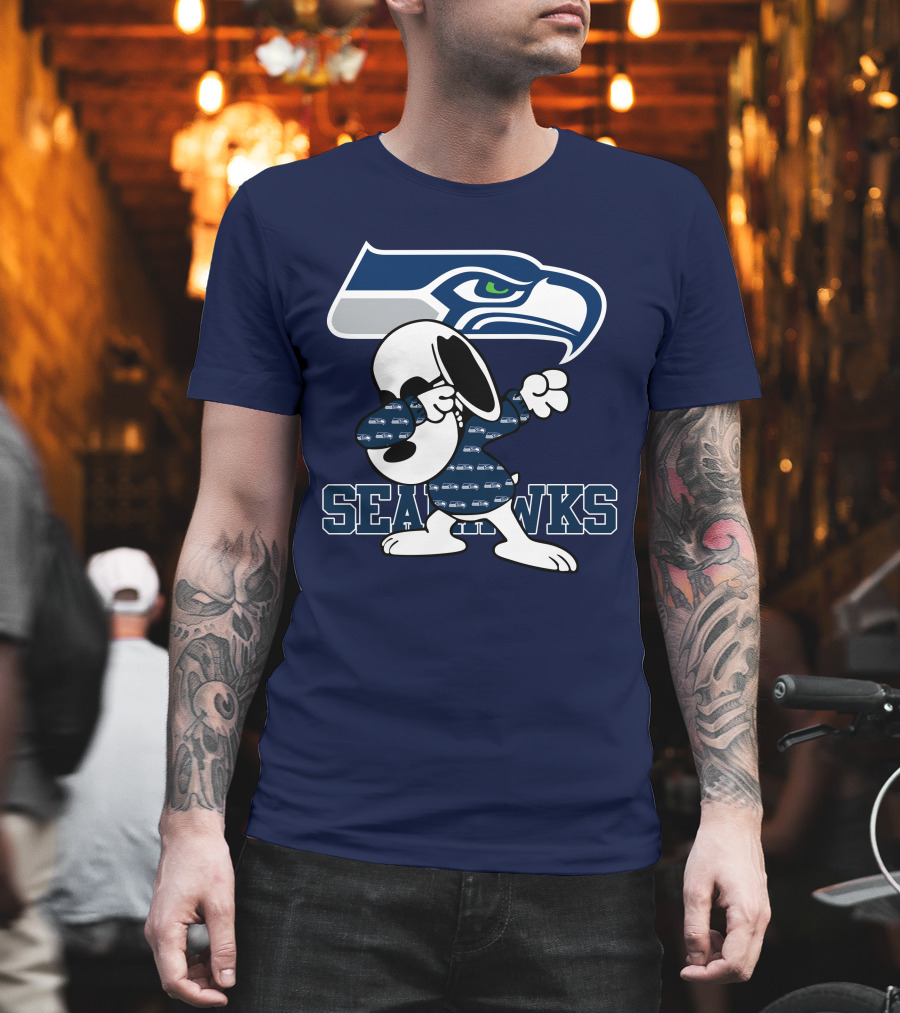 Seattle Seahawks Snoopy Dabbing NFL Team Fan Apparel Bowing Dance T-Shirt