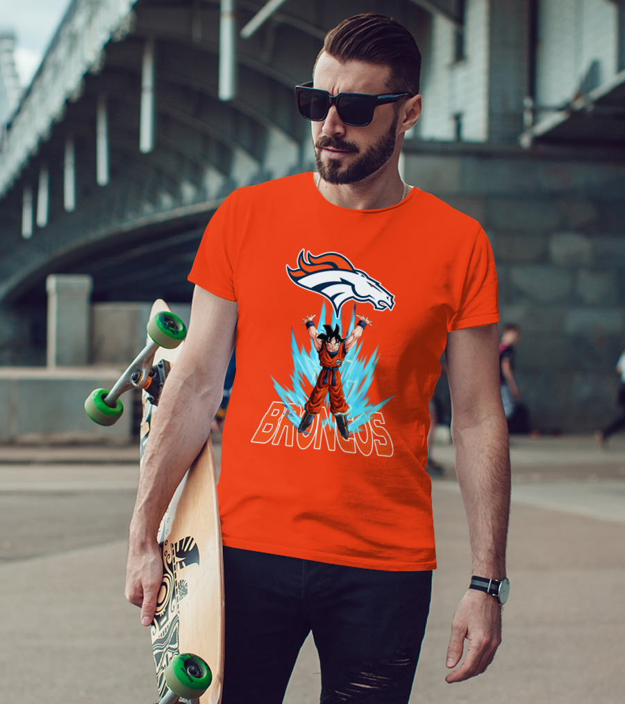 Denver Broncos Super Saiyan Goku Power-Up T-Shirt