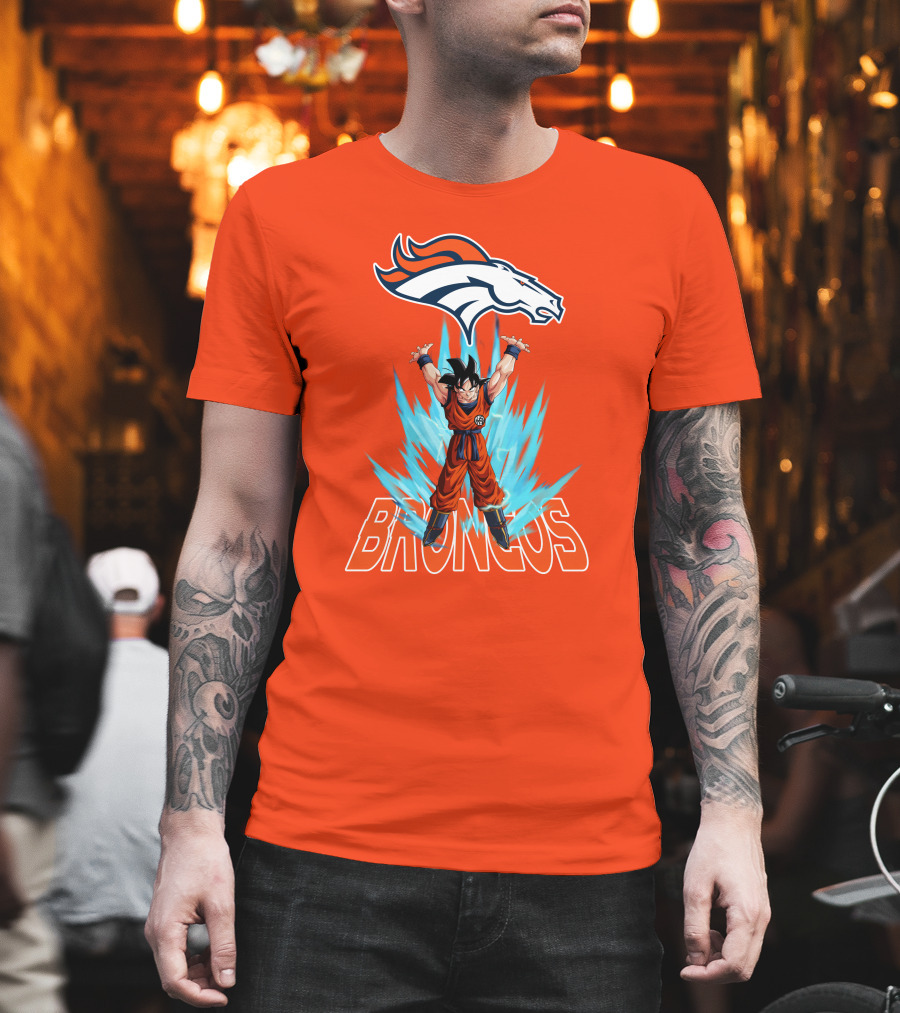 Denver Broncos Super Saiyan Goku Power-Up T-Shirt
