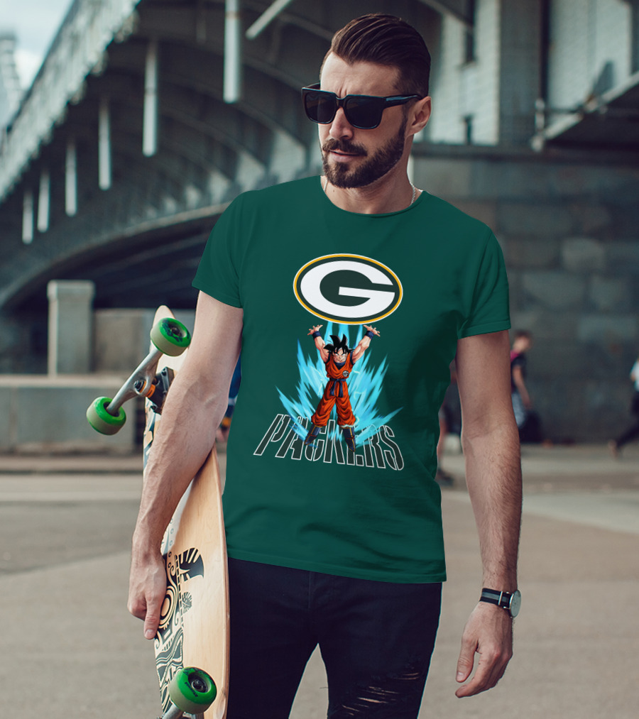 Green Bay Packers Goku Super Saiyan Power Up T-Shirt