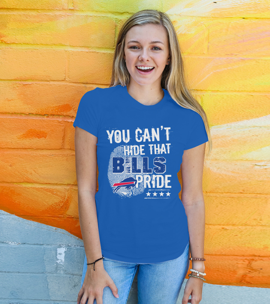 You Can't Hide That Bills Pride Buffalo Bills Logo Fingerprint Stars T-Shirt