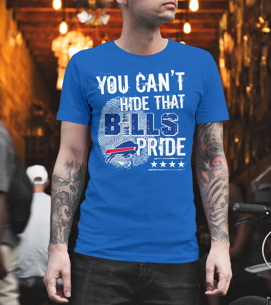 You Can't Hide That Bills Pride Buffalo Bills Logo Fingerprint Stars T-Shirt