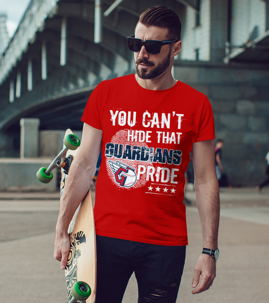 You Can't Hide That Guardians Pride With Winged Baseball And Fingerprint T-Shirt
