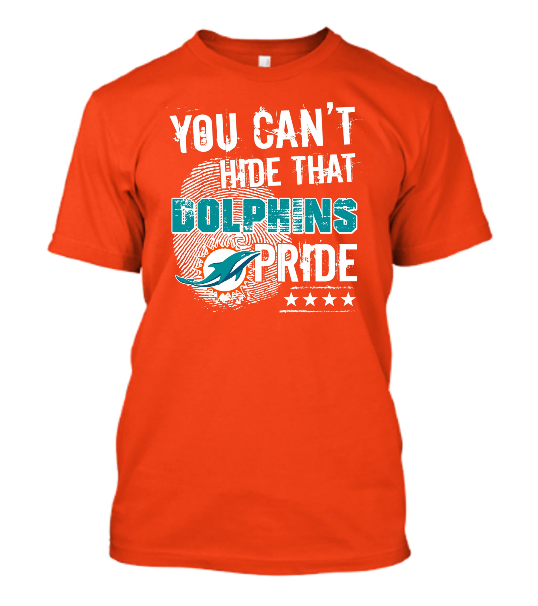 You Can't Hide That Dolphins Pride Miami Football Fans Logo Fingerprint Stars T-Shirt