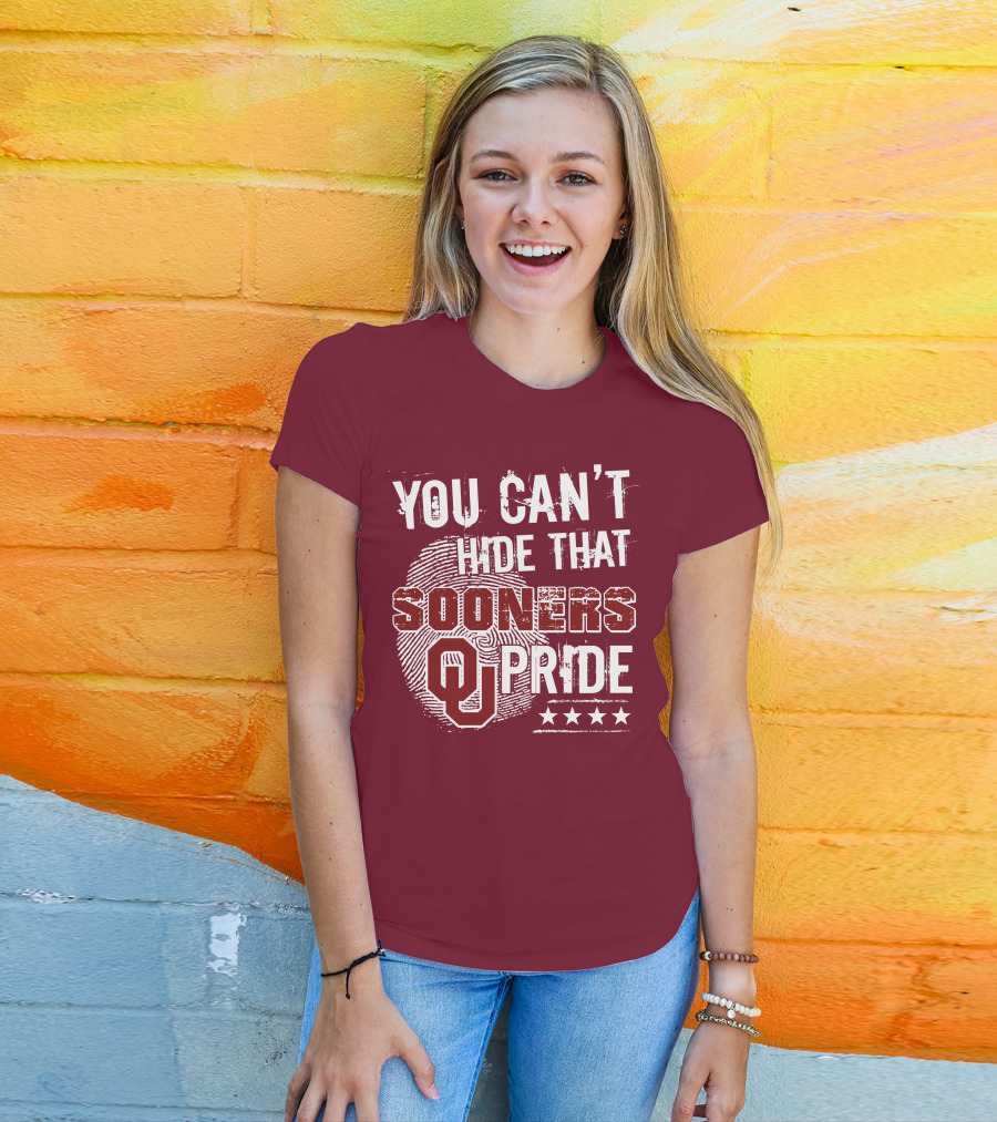 You Can't Hide That Oklahoma Ou Sooners Pride With Fingerprint And Stars T-Shirt