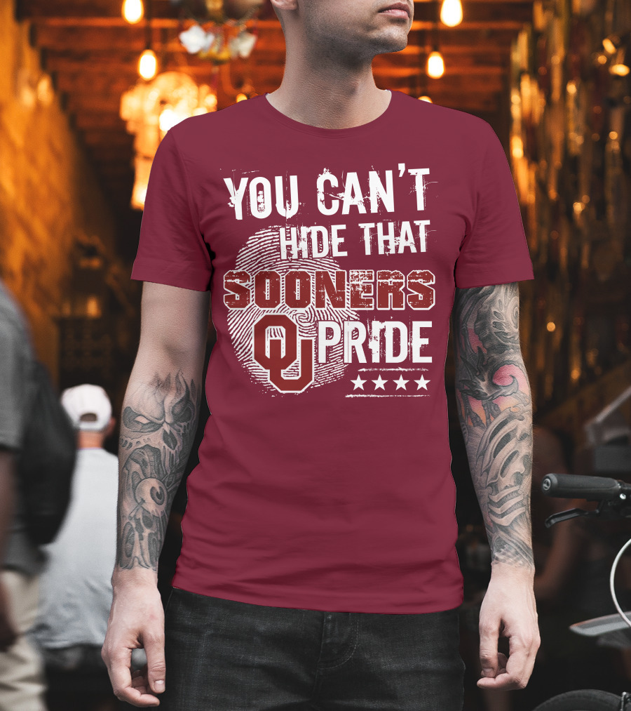 You Can't Hide That Oklahoma Ou Sooners Pride With Fingerprint And Stars T-Shirt