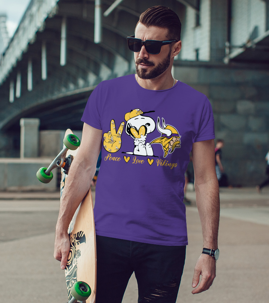 Peace Love Vikings Snoopy Minnesota T-Shirt