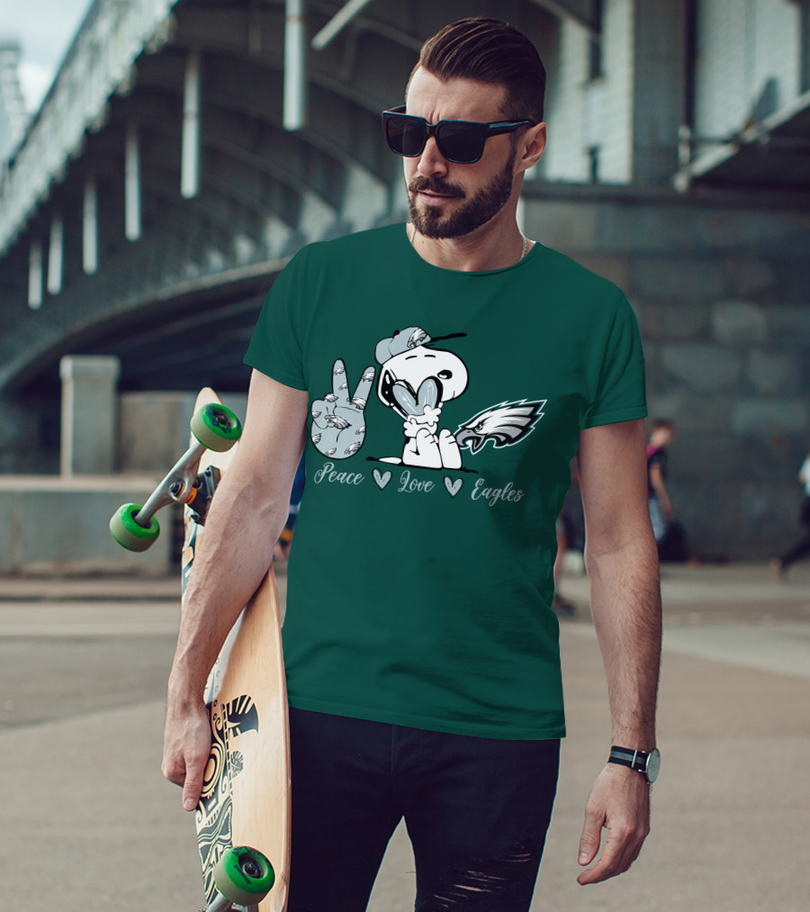 Peace Love Snoopy Philadelphia Eagles T-Shirt