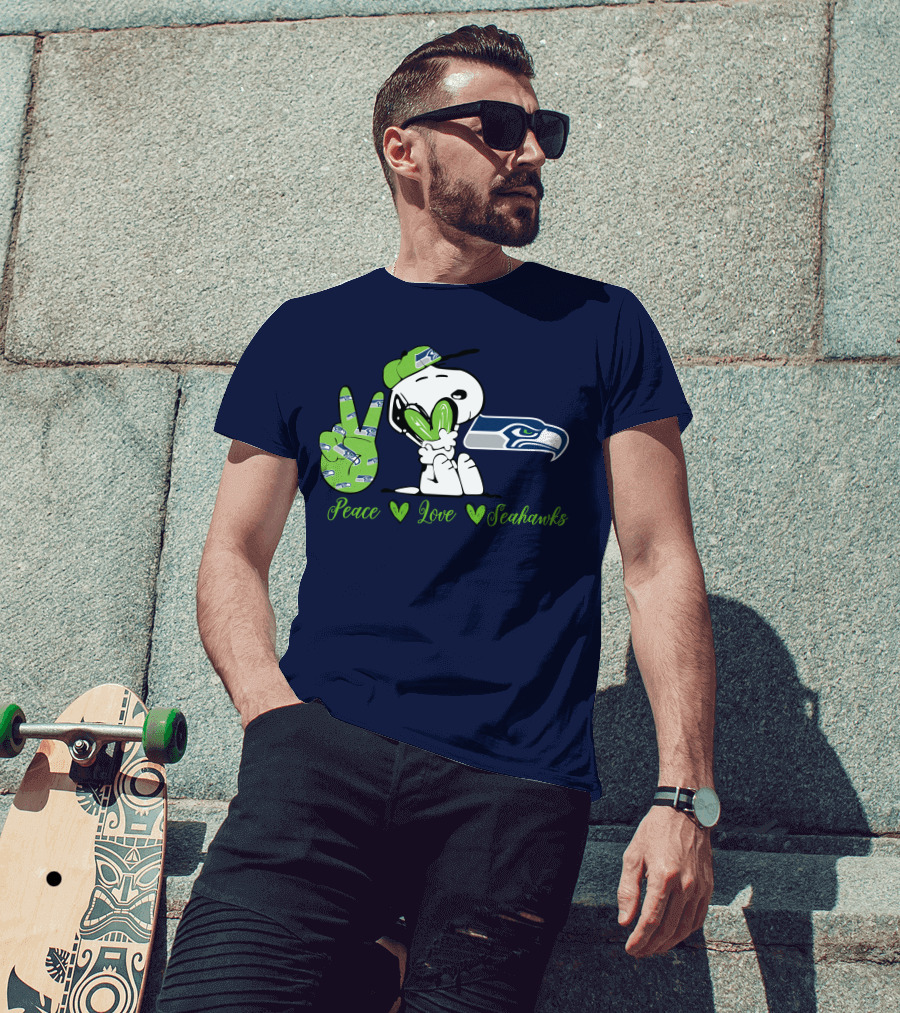 Snoopy Peace Love Seahawks T-Shirt