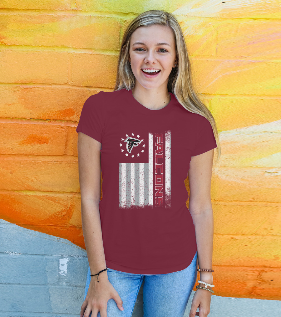 Atlanta Falcons American Flag Stars And Stripes T-Shirt