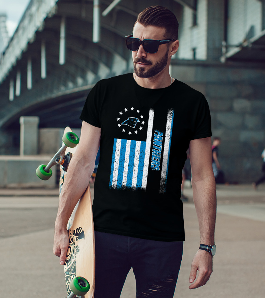 Carolina Panthers American Flag Stars And Stripes T-Shirt