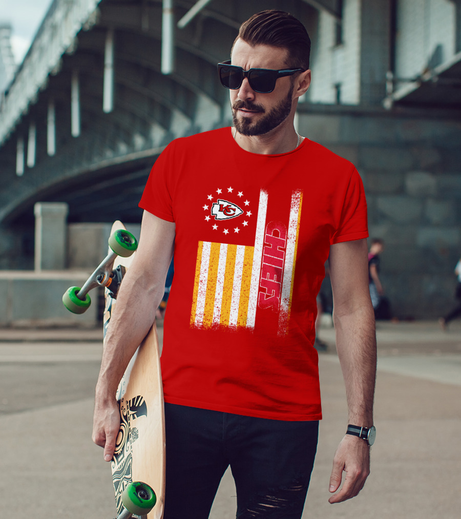 Kansas City Chiefs American Flag Stripes Stars T-Shirt