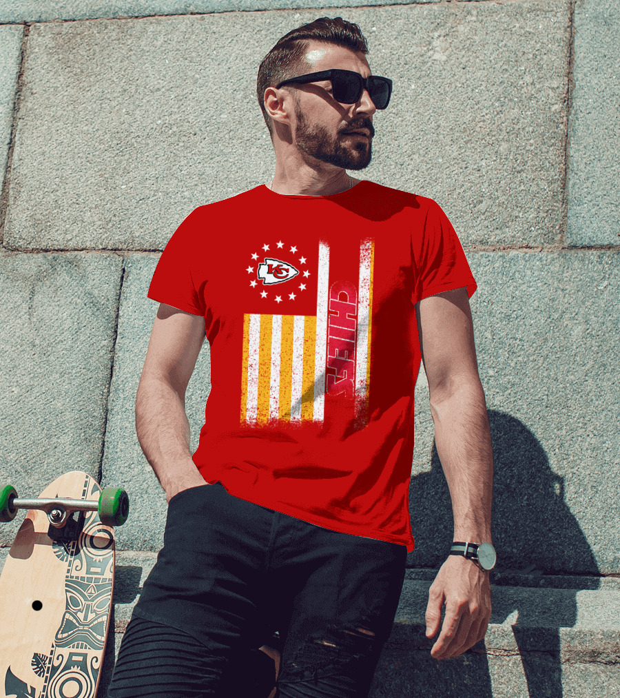 Kansas City Chiefs American Flag Stripes Stars T-Shirt