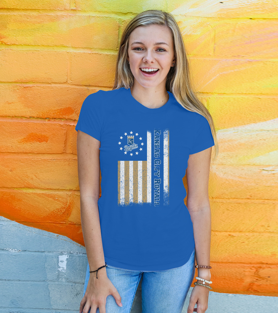 Kansas City Royals American Flag Distressed T-Shirt