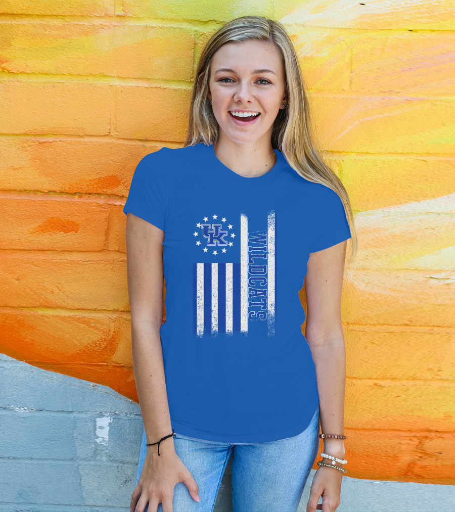Kentucky Wildcats American Flag Uk Logo Wildcat Pride T-Shirt