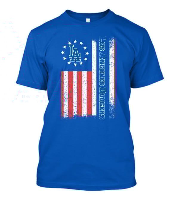 Los Angeles Dodgers American Flag La Logo Patriotic Stars And Stripes T-Shirt
