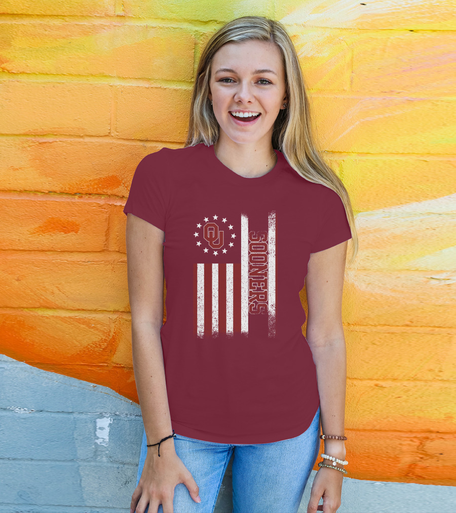 Oklahoma Sooners Ou Stars And Stripes Flag T-Shirt