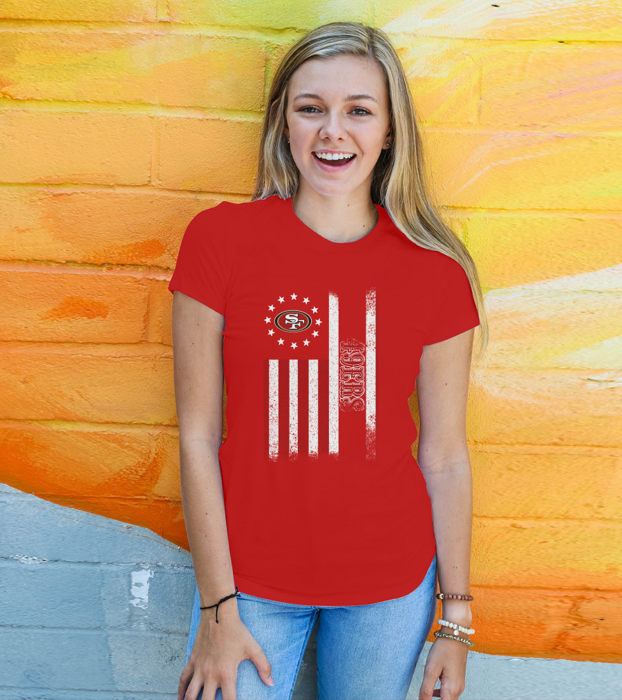 San Francisco 49ers American Flag Sf Logo Stars Stripes T-Shirt