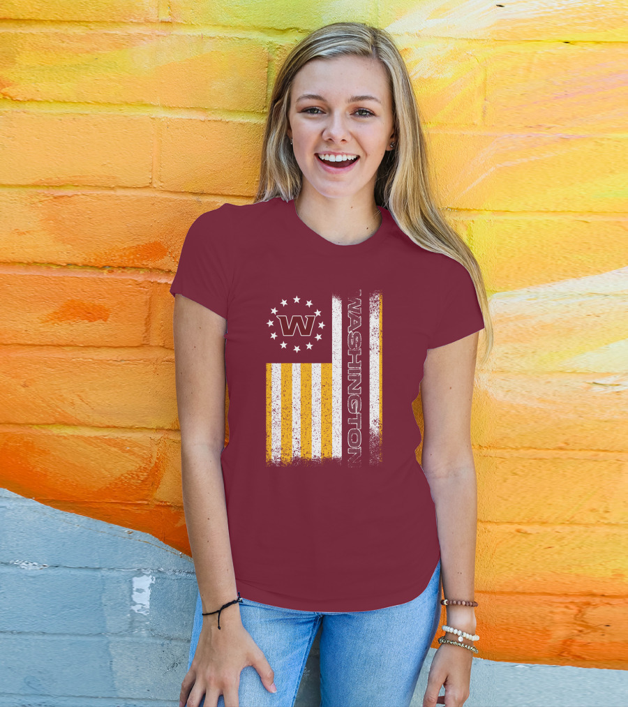 Washington W Stars Stripes American Flag T-Shirt