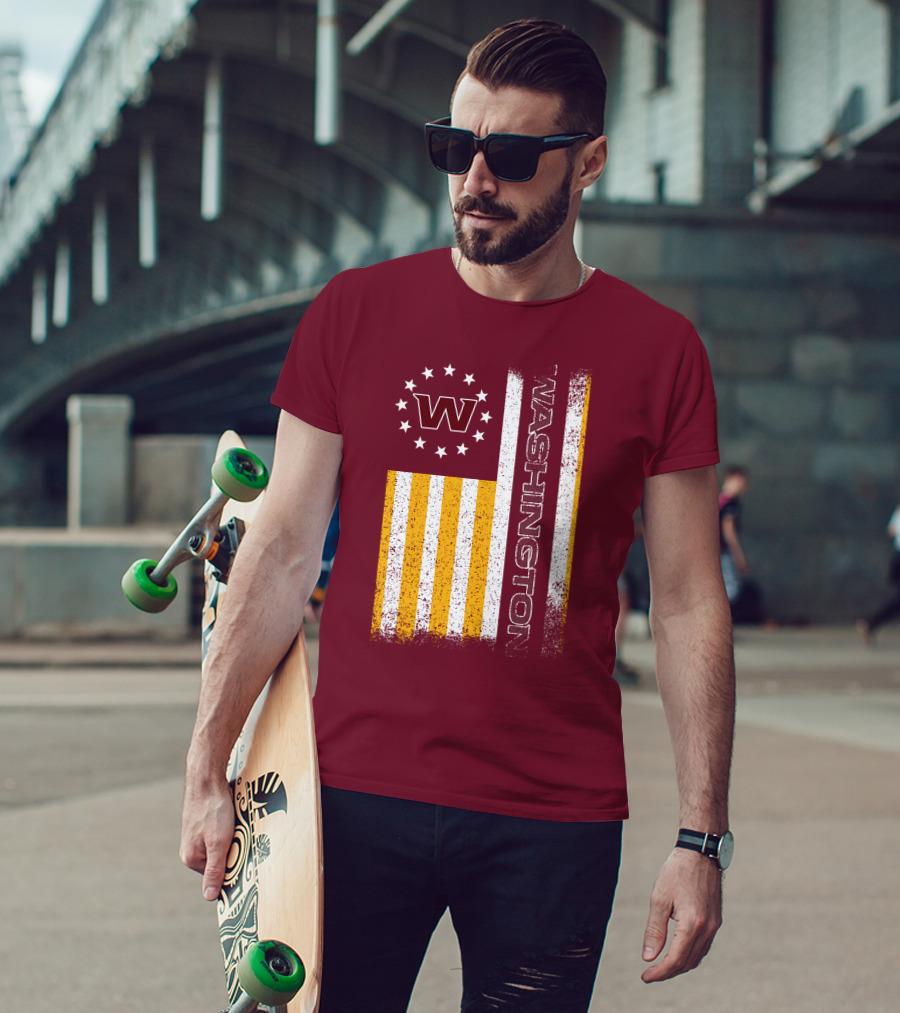 Washington W Stars Stripes American Flag T-Shirt