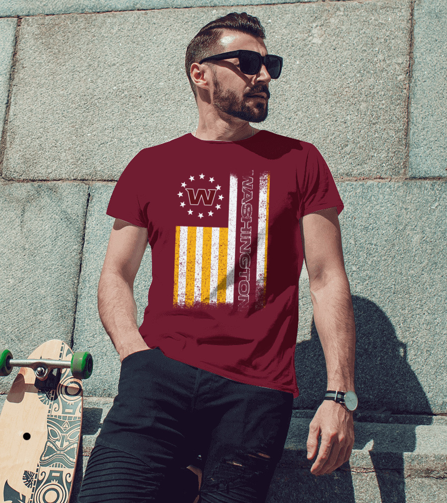 Washington W Stars Stripes American Flag T-Shirt