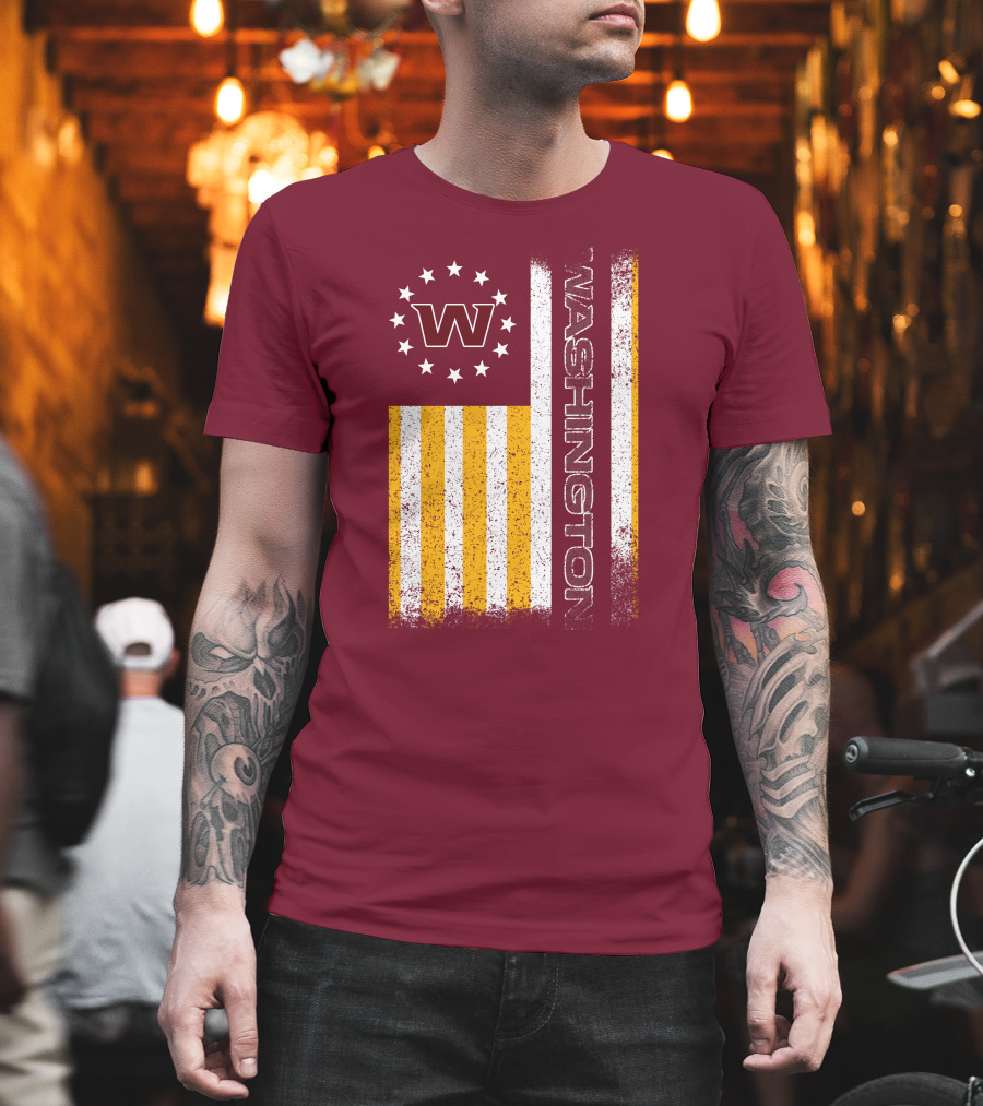 Washington W Stars Stripes American Flag T-Shirt