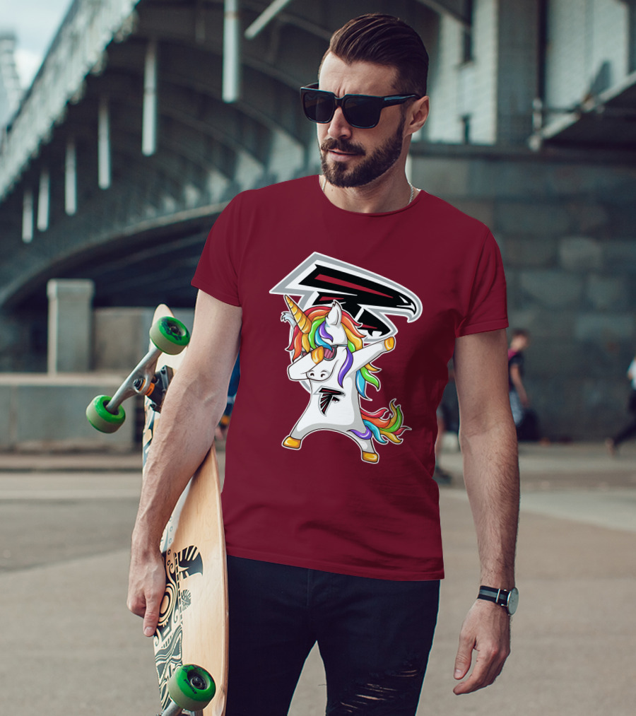 Atlanta Falcons Unicorn Rainbow Dabbing T-Shirt