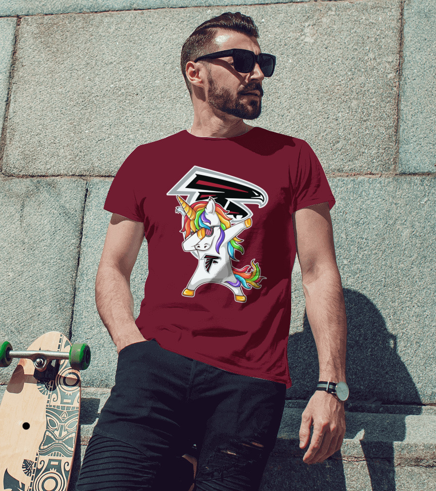 Atlanta Falcons Unicorn Rainbow Dabbing T-Shirt