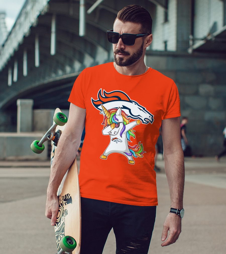 Denver Broncos Unicorn Dabbing NFL Sports Fan T-Shirt
