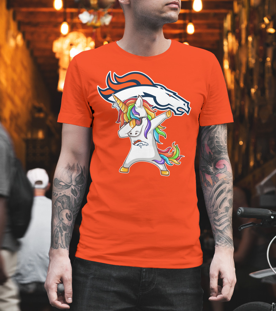 Denver Broncos Unicorn Dabbing NFL Sports Fan T-Shirt