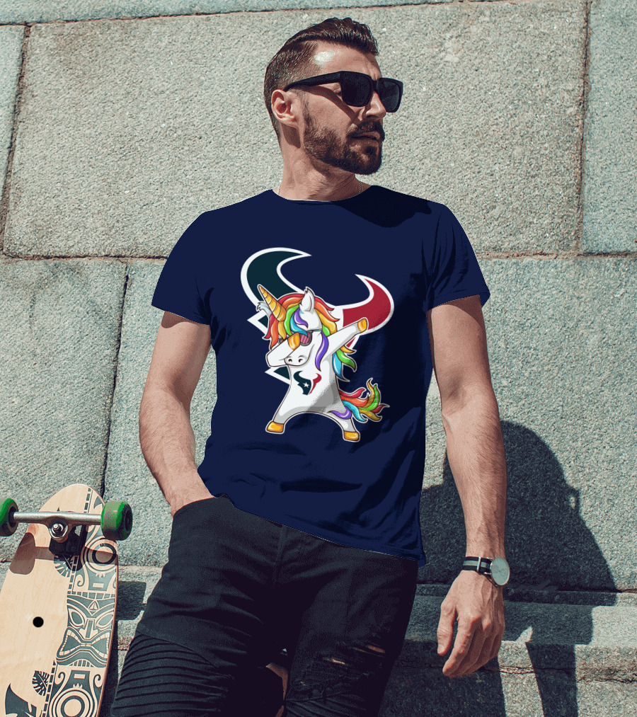 Houston Texans Unicorn Dabbing NFL Pride T-Shirt