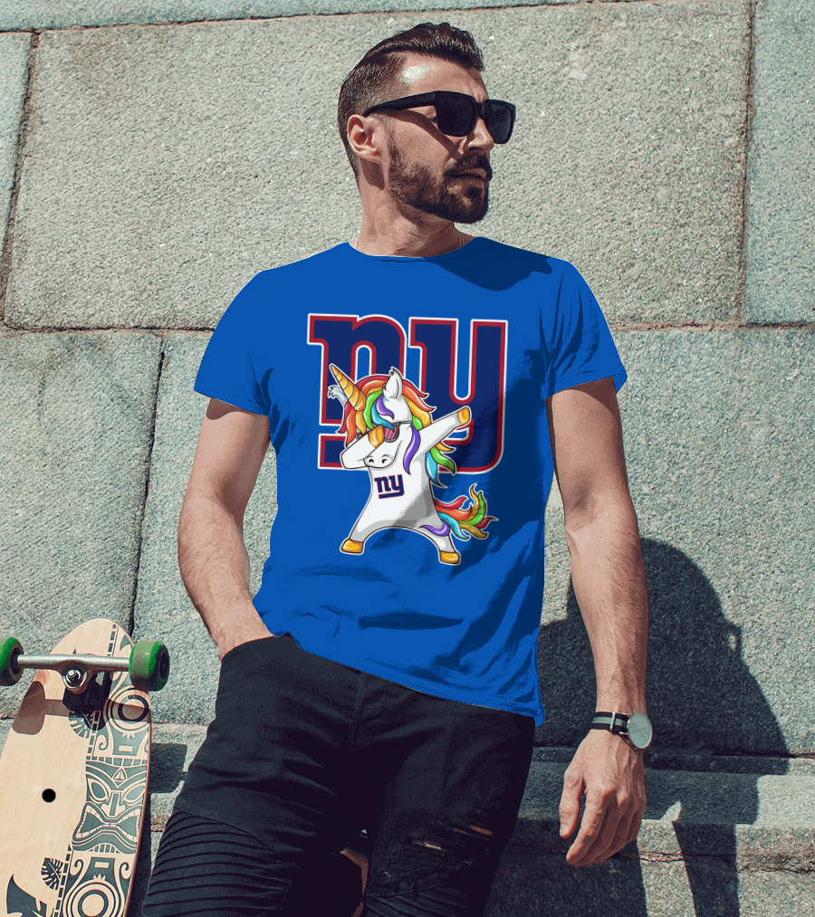 NY Giants Rainbow Unicorn Dab T-Shirt